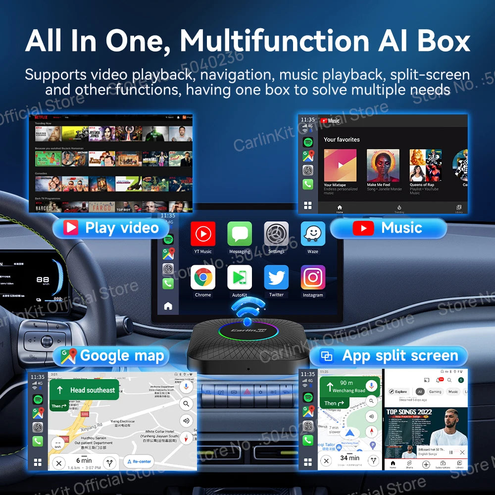 CarlinKit Android 13 SM6225 8‑Core Wireless CarPlay AI Box