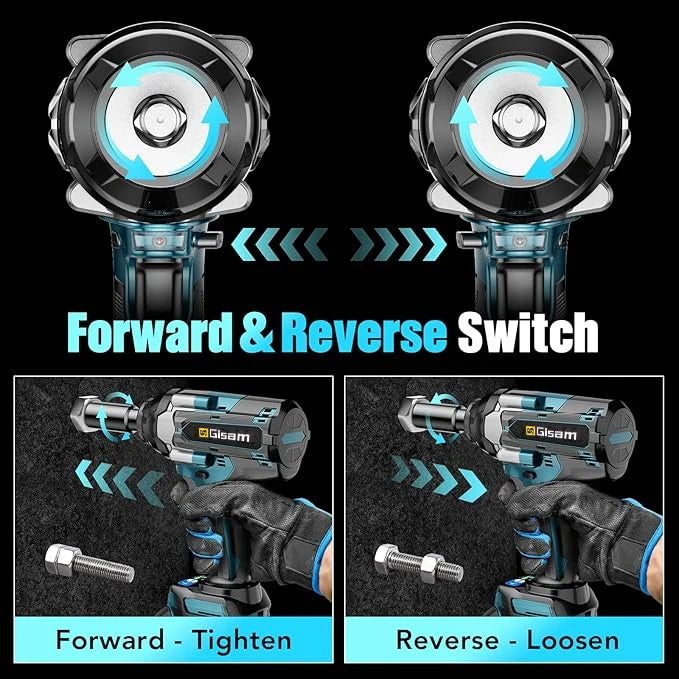 1800N.m Brushless Impact Wrench 1/2" for Makita 18V Battery Cordless