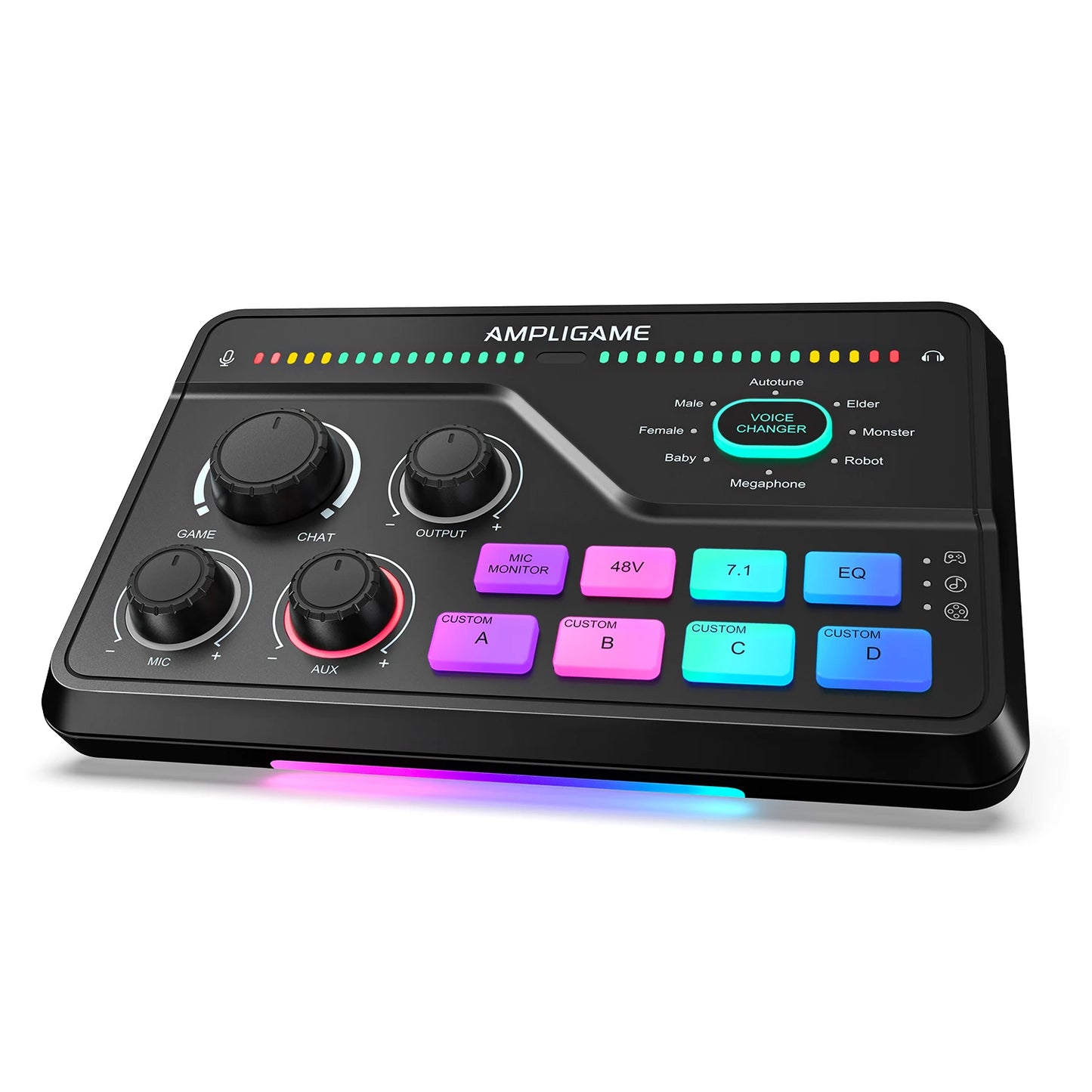 FIFINE SC8 RGB Audio Mixer | XLR Preamp & Voice Changer for Streaming
