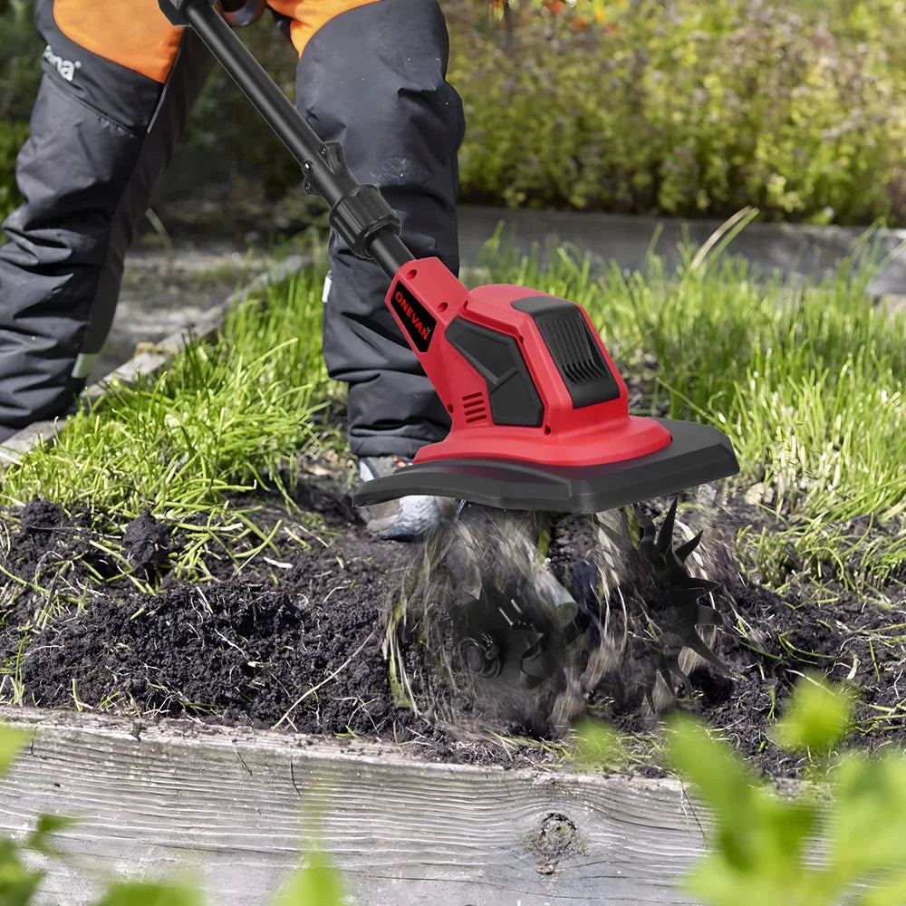 ONEVAN 4000W 36000RPM Electric Tiller Cultivator Cordless 17CM Electric Scarifier Garden Power Tool For Makita 18V Battery Pin