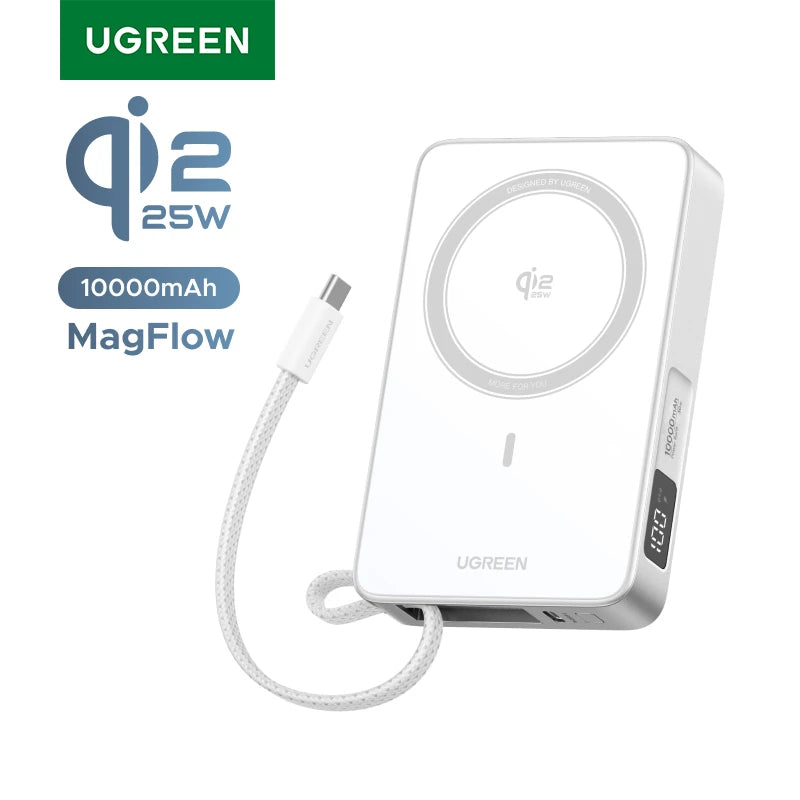 UGREEN Qi2.2 25W Magnetic Power Bank – 10000mAh Fast Charging External Battery
