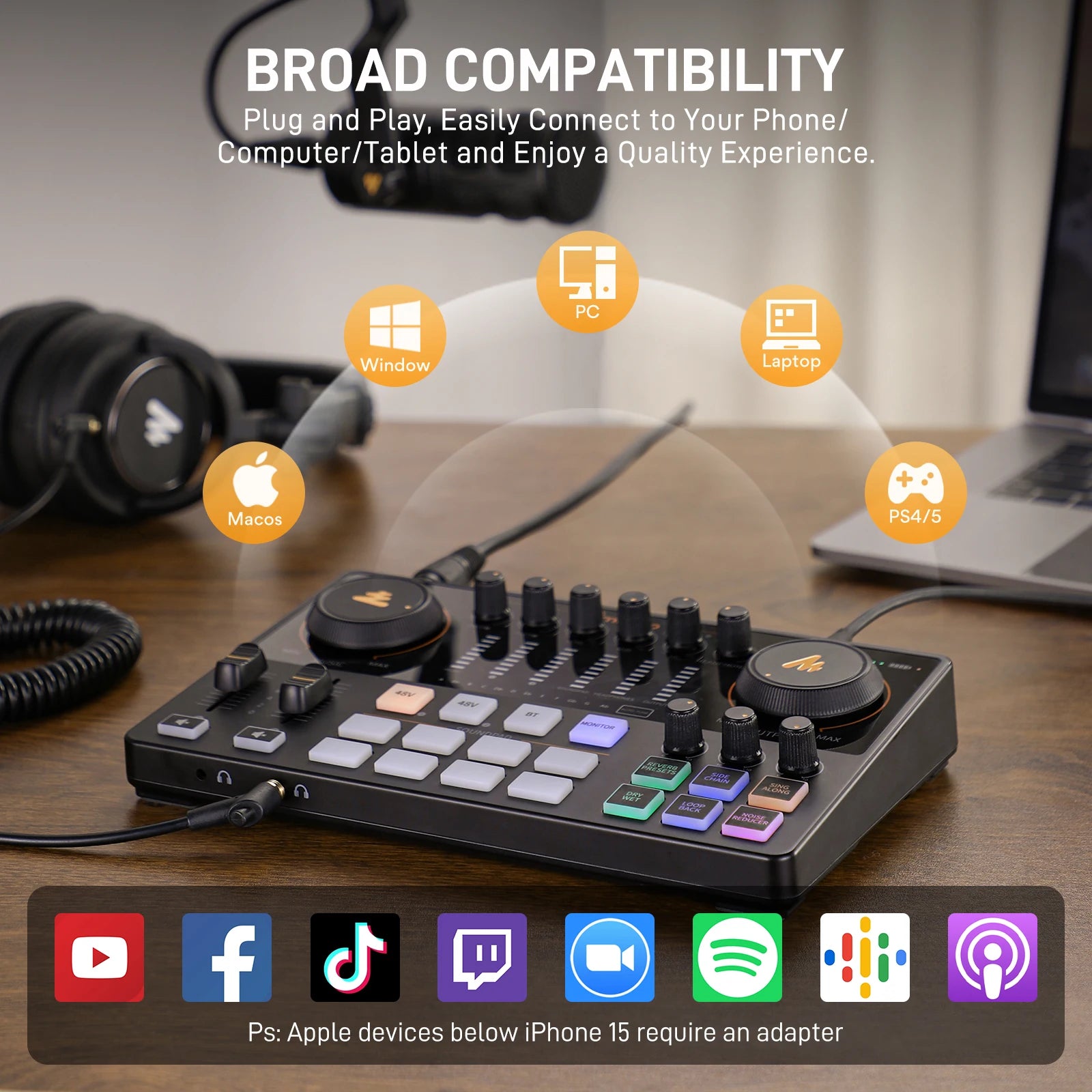 MaonoCaster E2 Gen2 – Dual XLR Podcast Audio Interface & Mixer