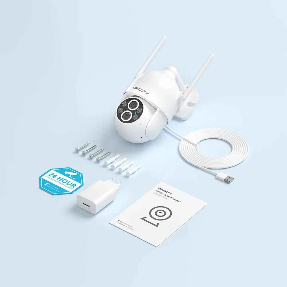 ARCCTV 3K 6MP Dual Lens Wifi Surveillance Camera Two Way Talk HD Color Night Vision Outdoor Security Camera Auto Motion Tracking - Limetastore