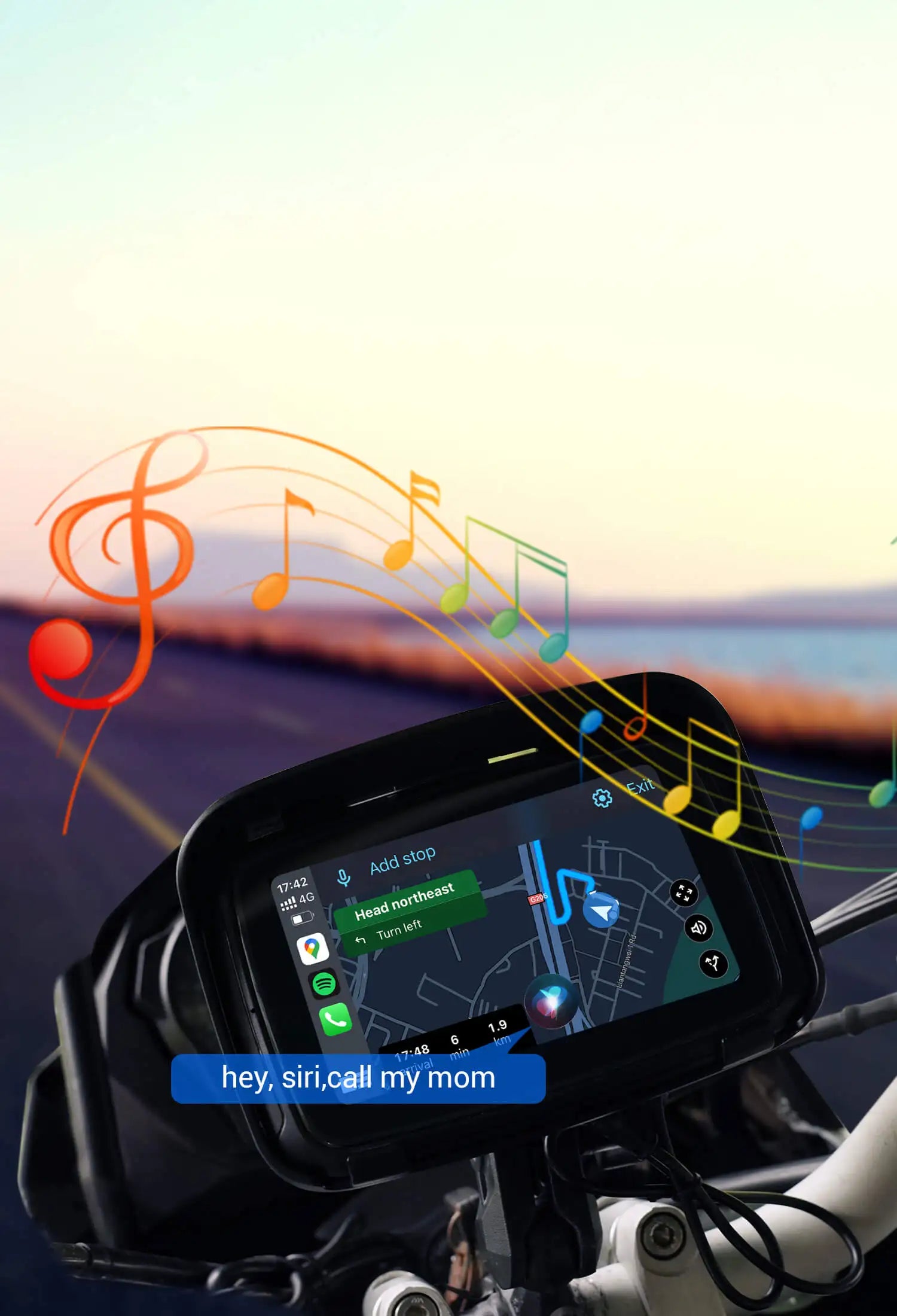 OTTOCAST Lite C5 Motorcycle Wireless CarPlay GPS Display