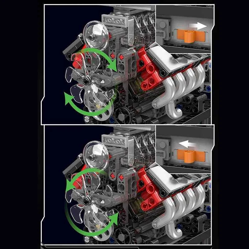 Mould King 10225 Motorized V8 Engine Building Set | Technical Car Engine Toy - Limetastore