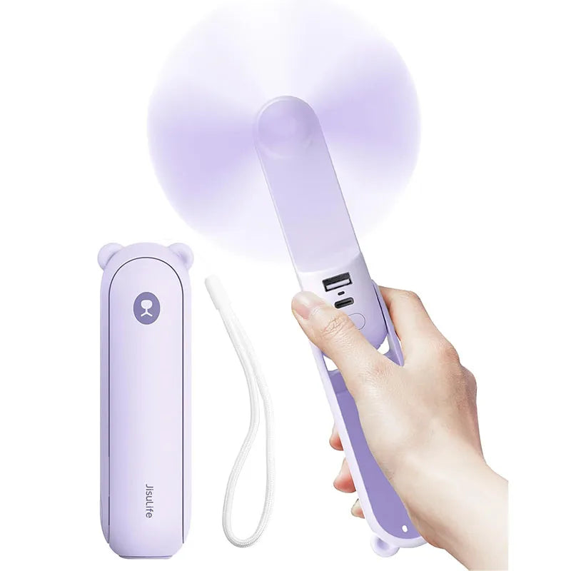 JISULIFE 3-in-1 Portable Handheld Fan – 4500mAh Battery with 37H Runtime