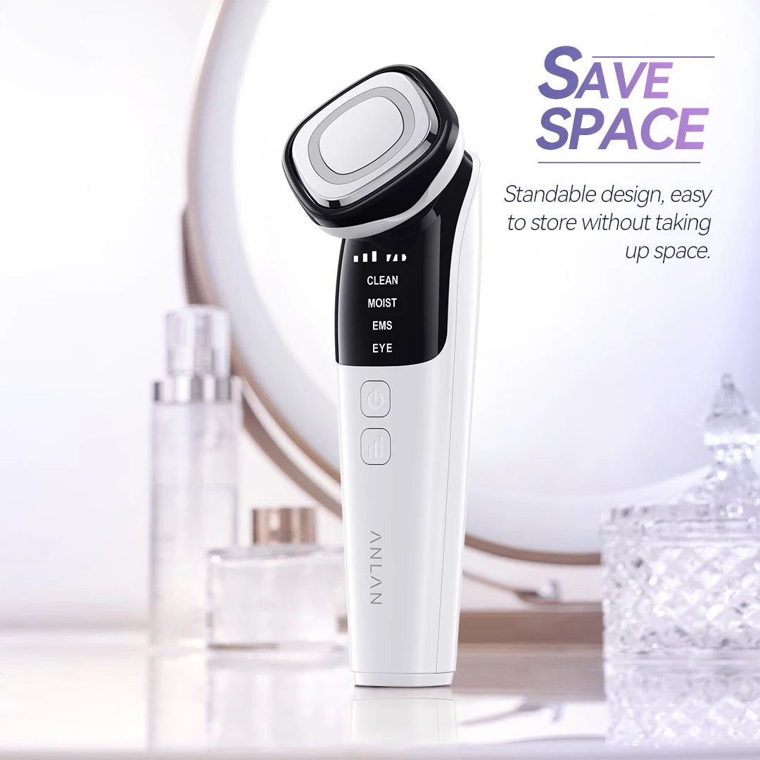 ANLAN EMS Facial Massager Device for Face Lifting, LED Photon Deep Cleaning, Eye Skin Wrinkle Removal, Heat Vibration Skincare Beauty Tool - Limetastore
