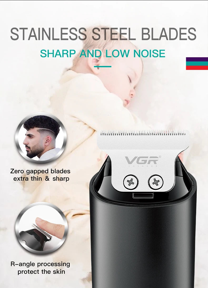 VGR Mini Hair Clipper Professional Zero Cutting Machine Electric Cordless Beard Trimmer Rechargeable Hair Trimmer for Men V-932