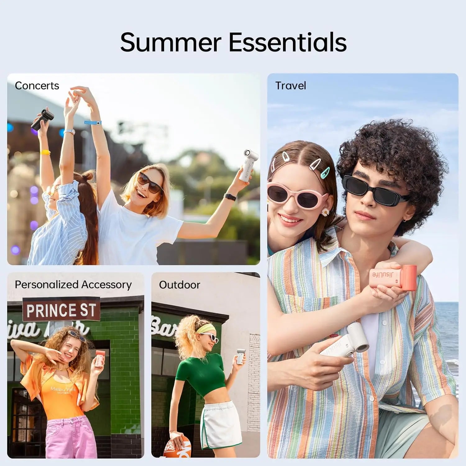 JISULIFE Handheld Turbo Fan – Super Strong Wind Airflow, 5000mAh Battery