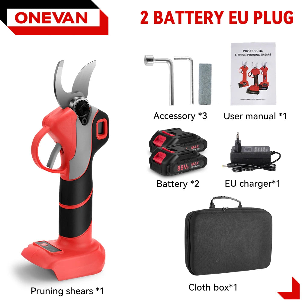 ONEVAN 30mm Brushless Electric Pruner | 1000W Cordless Branch Cutter