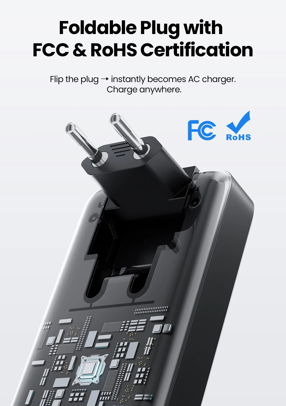 MOVESPEED MSP17 Power Bank 10000mAh 2-in-1 with Folding EU Plug