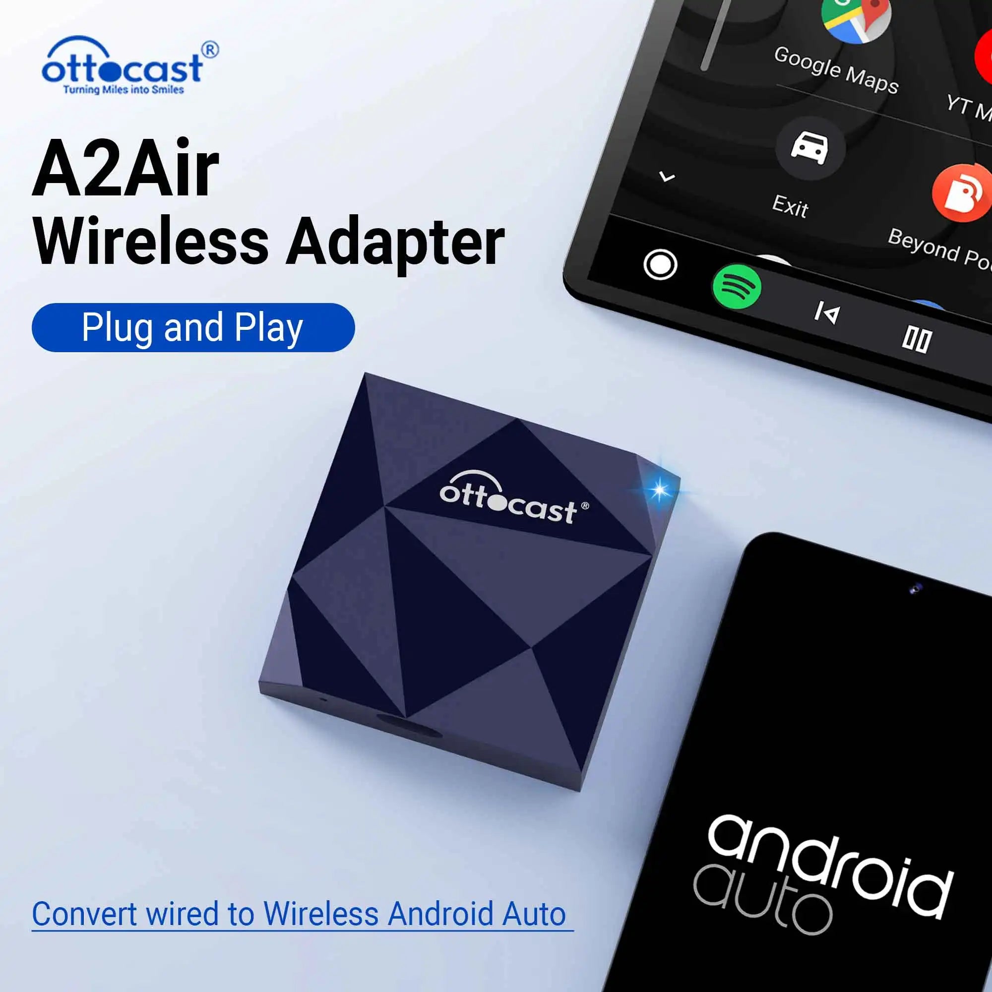 OTTOCAST A2Air Wireless Android Auto Adapter USB Dongle