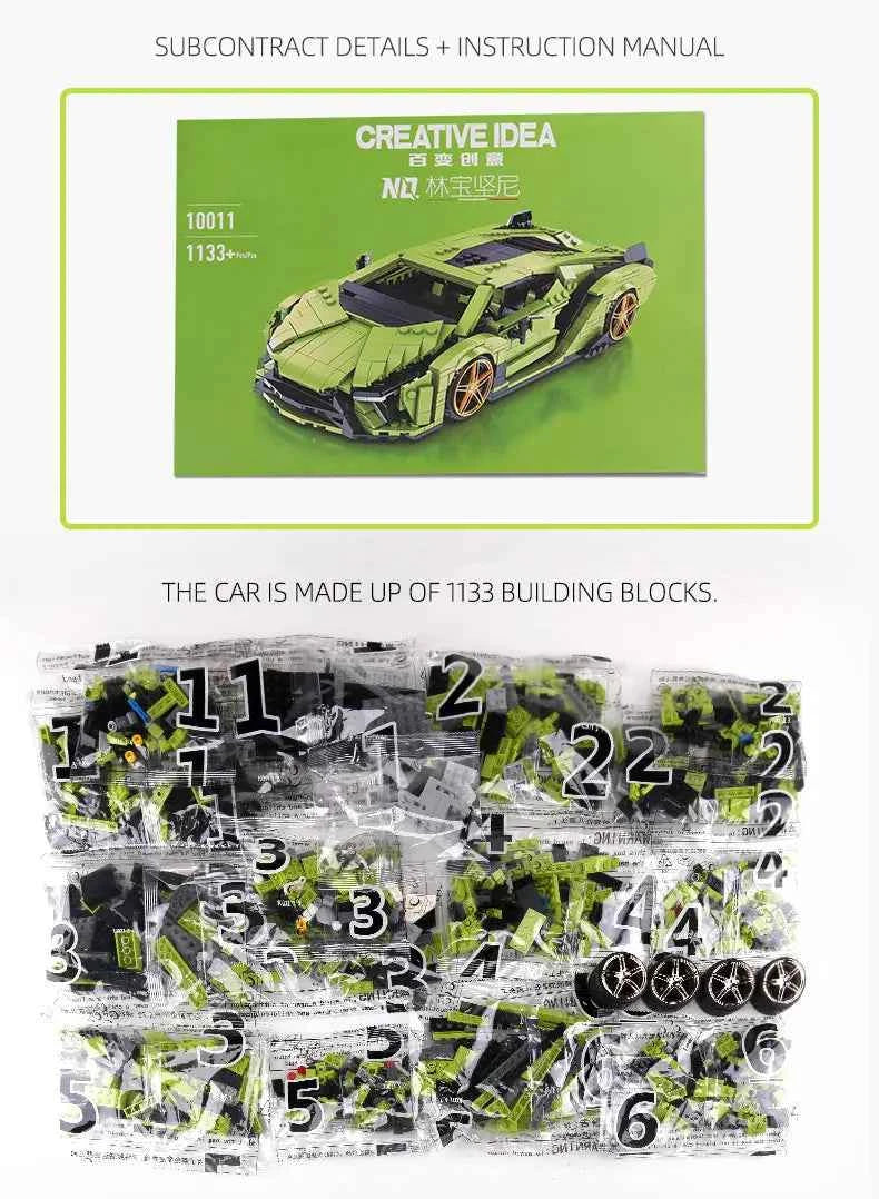 Mould King 10011 Technical Sian Sport Racing Car Building Blocks — DIY Assembly Gift - Limetastore
