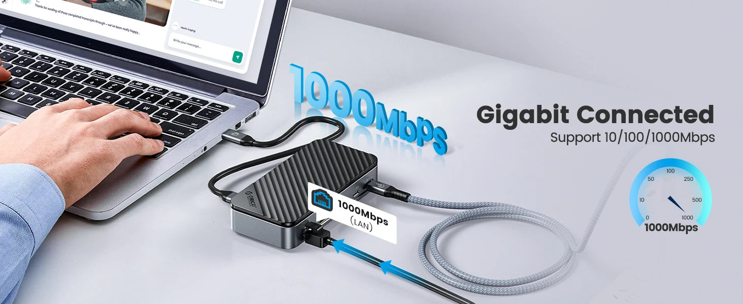 ORICO USB‑C Docking Station with M.2 NVMe/SATA SSD Enclosure (10Gbps), Cooling Fan
