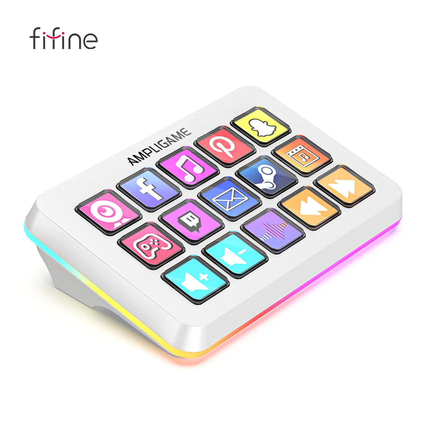 FIFINE D6 Macro Stream Controller – 15‑Key Programmable Deck for OBS, Twitch & YouTube Live Streaming