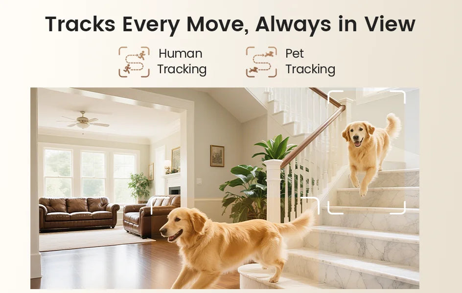 ZOSI C518 2K/4K Indoor Pan‑Tilt Smart WiFi Camera – 360° Baby & Pet Monitor with AI Human Tracking