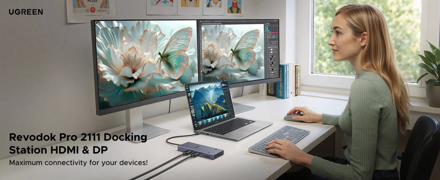 UGREEN 11‑in‑1 USB‑C Hub with 4K120Hz DisplayPort, 4K60Hz HDMI, USB 3.2 10Gbps