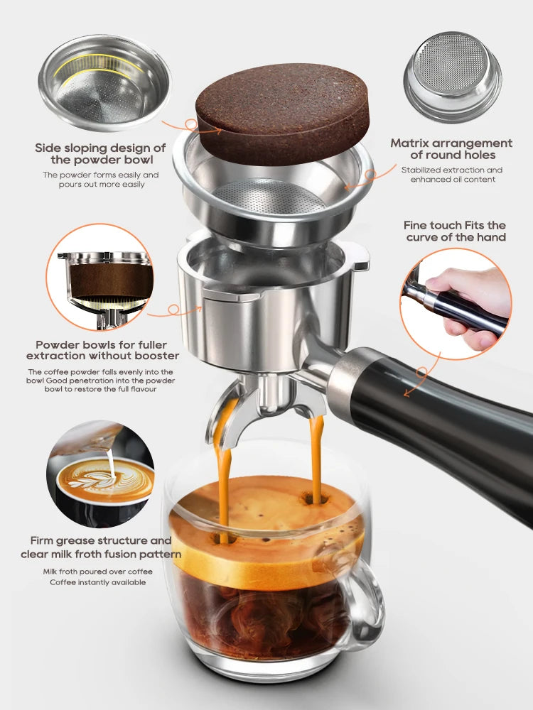 HiBREW H10A – 20‑Bar Semi Automatic Espresso Machine | Adjustable Temperature | 58mm Portafilter