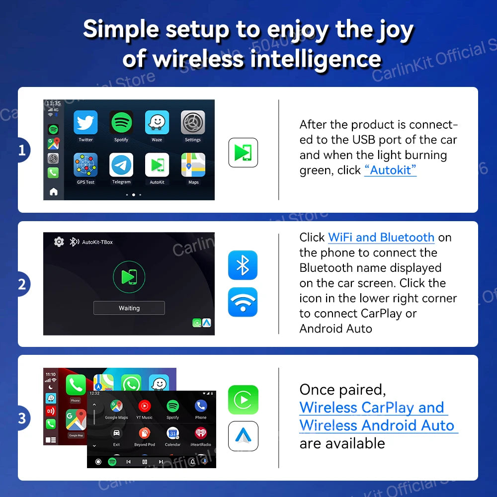 CarlinKit Tbox‑Ultra Android 15 8+128GB Wireless CarPlay AI Box