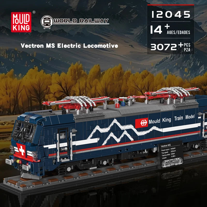Mould King 12045 Motorized Vectron MS Train Set | RC Technical Locomotive Building Blocks with Tracks - Limetastore