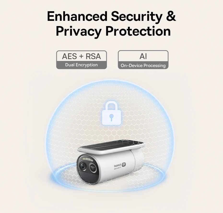 Baseus Security S2 Outdoor Camera 4K Clarity Solar Wireless Wifi Camera Smart Face ID IP67 Waterproof 145°FOV Smart App Control - Limetastore