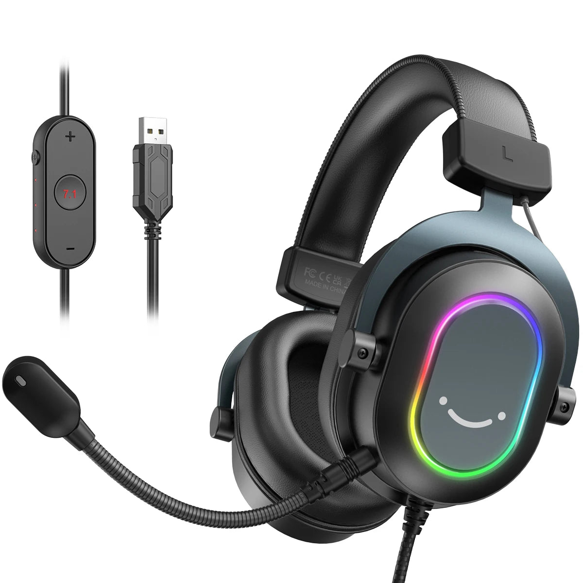 FIFINE Ampligame H6P Gaming Headset – RGB, 7.1 Surround, USB, MIC