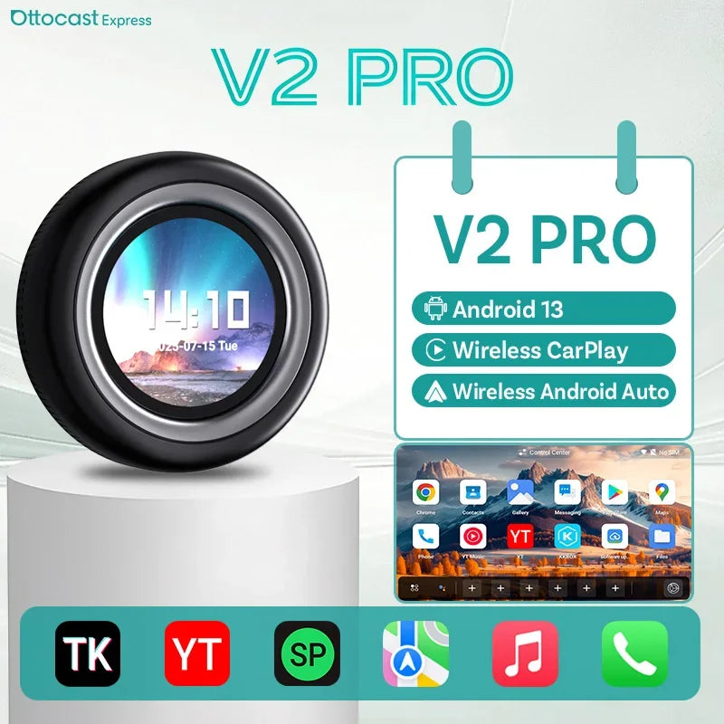 OTTOCAST Express V2 PRO Wireless CarPlay Android AI Box
