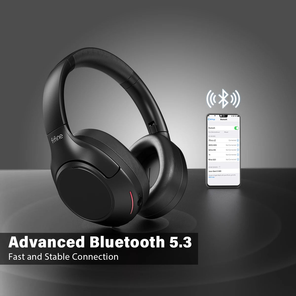 FIFINE X3 Bluetooth Wireless Headset – ANC, Transparency Mode, Deep Bass, 65H Playtime