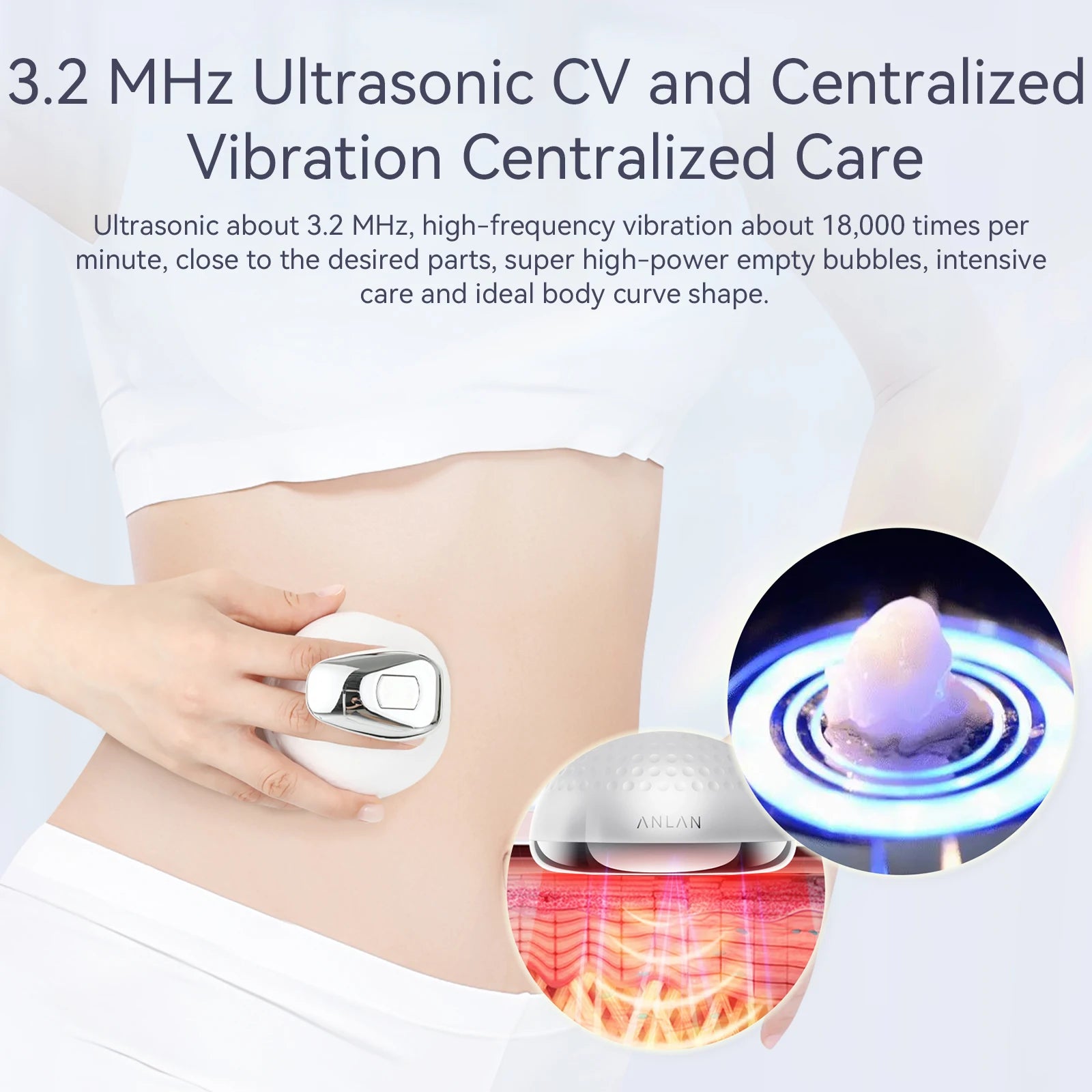 ANLAN RF Body Slimming Machine 5 in 1 - EMS Cavitation Ultrasonic Fat Burner for Belly Fat, Weight Loss & Slimming Massage - Limetastore