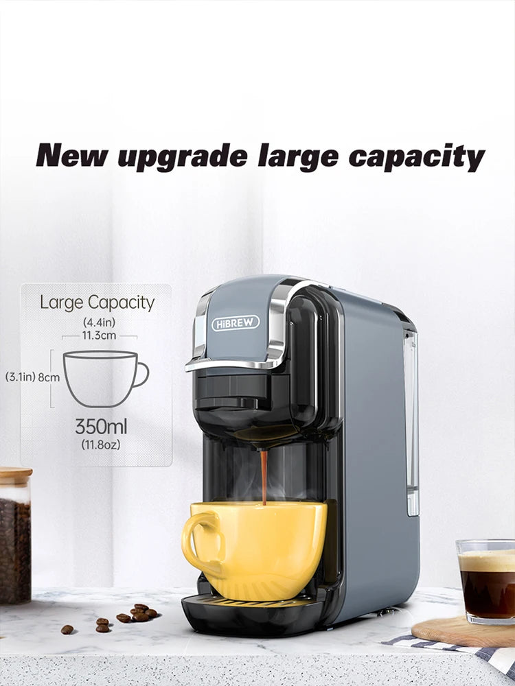 HiBREW H2B Grey – 5‑in‑1 Multi‑Capsule Coffee Machine | 20‑Bar Hot & Cold Espresso Maker