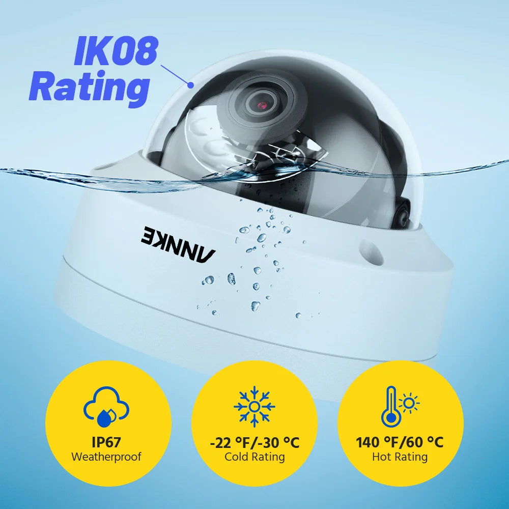 ANNKE 4K 8MP PoE CCTV System | 16CH H.265 NVR, 16× 8MP EXIR Cameras, 30m Night Vision
