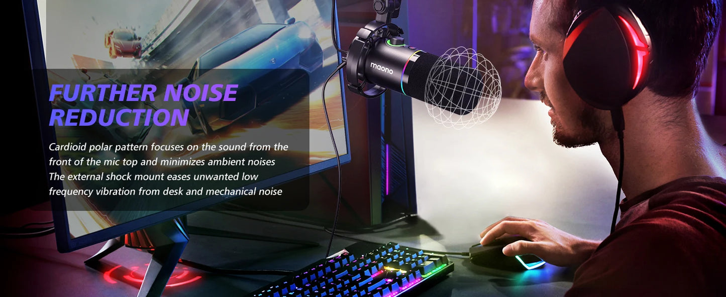 Maono PD200XS – XLR/USB Dynamic Podcast Microphone | Dual‑Mode Studio Mic with Maonolink Software, Gain Knob & Noise Control for Recording & Streaming