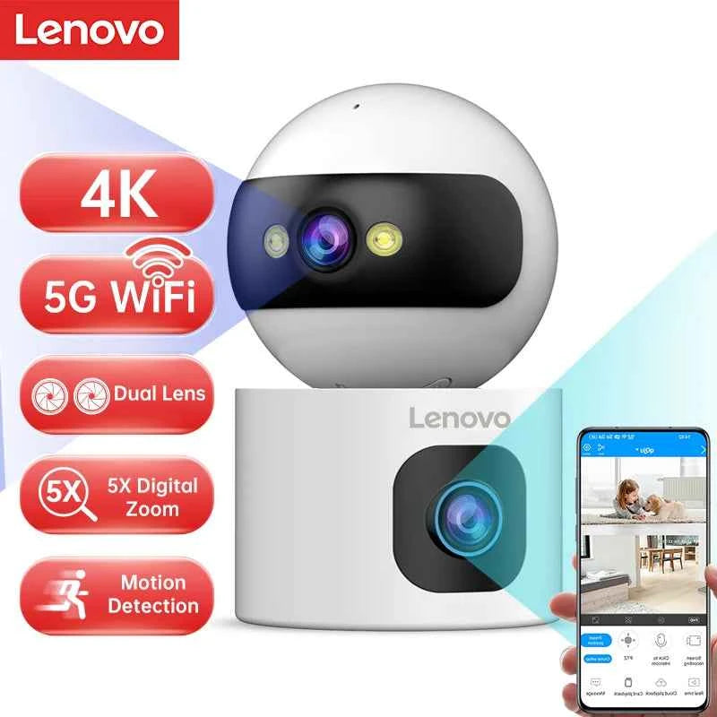 Lenovo 4K PTZ WiFi Camera Dual Lens Home Indoor CCTV Surveillance Camera Auto Tracking Security Protection Smart Baby Monitor - Limetastore