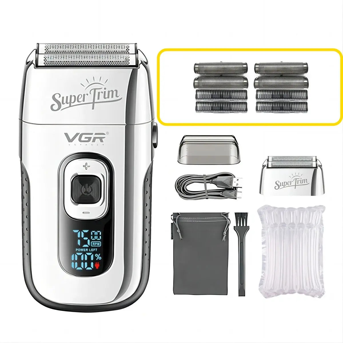 VGR Shaver Professional Face Bald Shaver Beard Trimmer Electric Razor Rechargeable Hair Trimmer Shaving Machine for Men V-332
