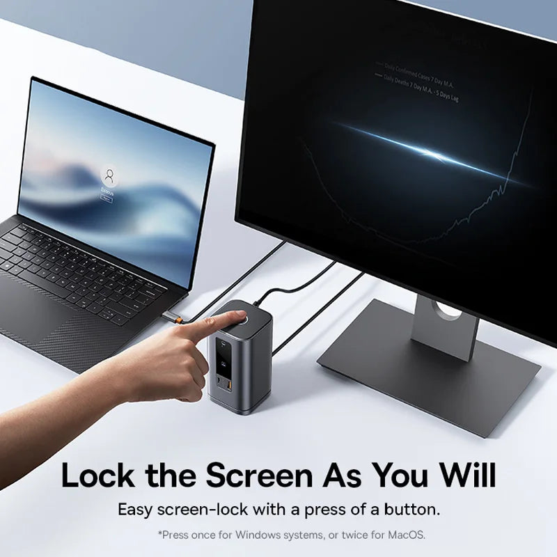 Baseus 11‑in‑1 USB‑C Hub | DP 4K@60Hz, HDMI, Triple Display, RJ45, PD 100W, USB 3.1 Docking Station