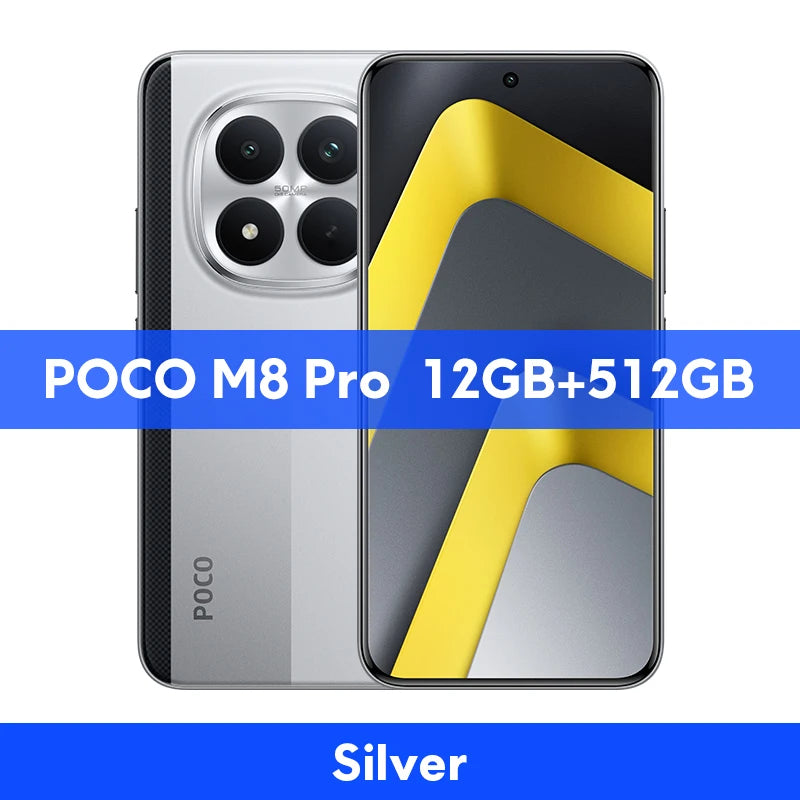 POCO M8 Pro 5G Smartphone Global Version Snapdragon® 7s Gen 4 Octa core 6500mAh battery 100W HyperCharge  6.83" CrystalRes 1.5K AMOLED display 50MP Camera NFC - Limetastore