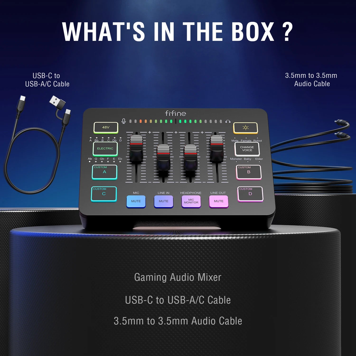 FIFINE AmpliGame SC3 USB Gaming Mixer – XLR Microphone Interface