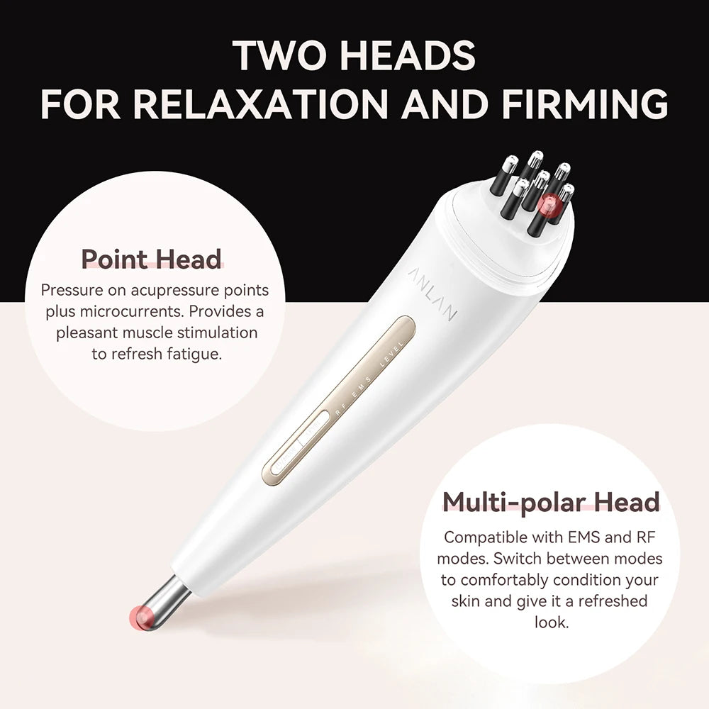 ANLAN RF Acupoint Massager | Dual‑Head RF+EMS, Skin Firming, Fatigue Relief