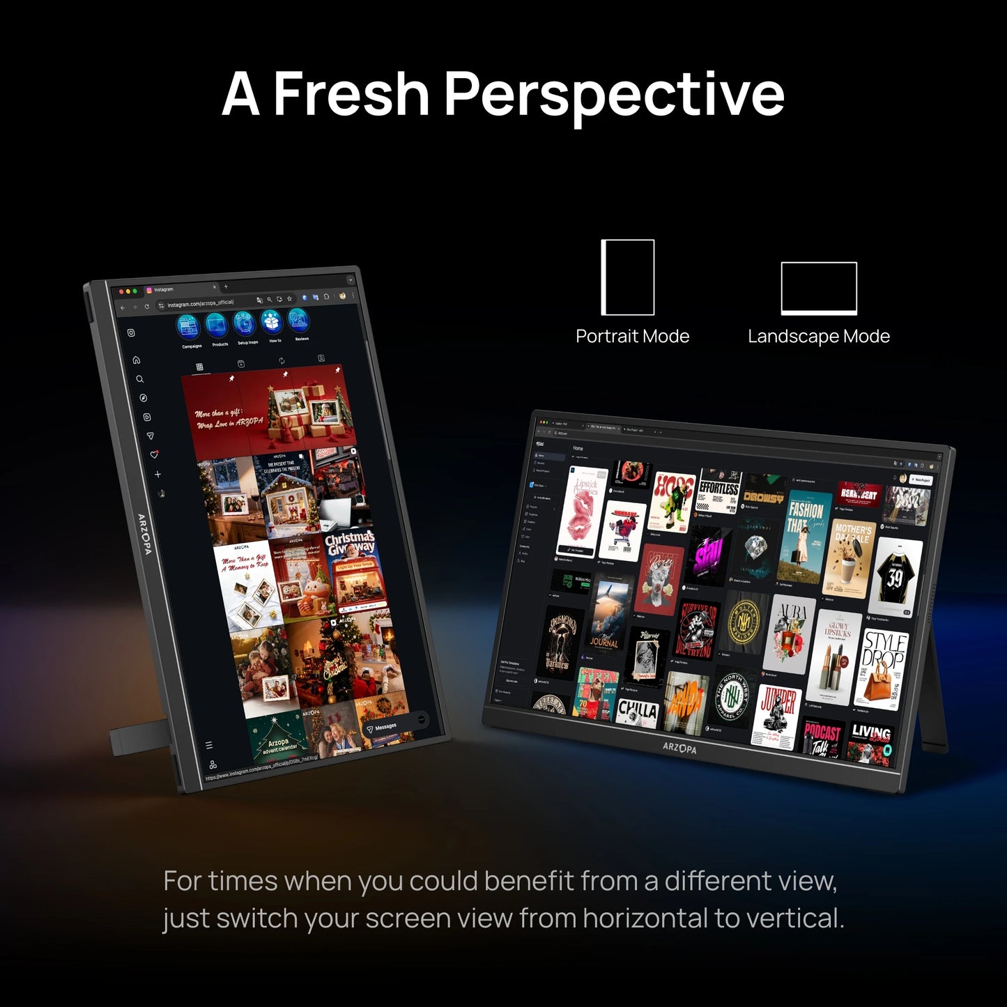 ARZOPA Z1RC 16" Portable Monitor | 2.5K 2560×1600, IPS, 100–123% sRGB, USB‑C & HDMI