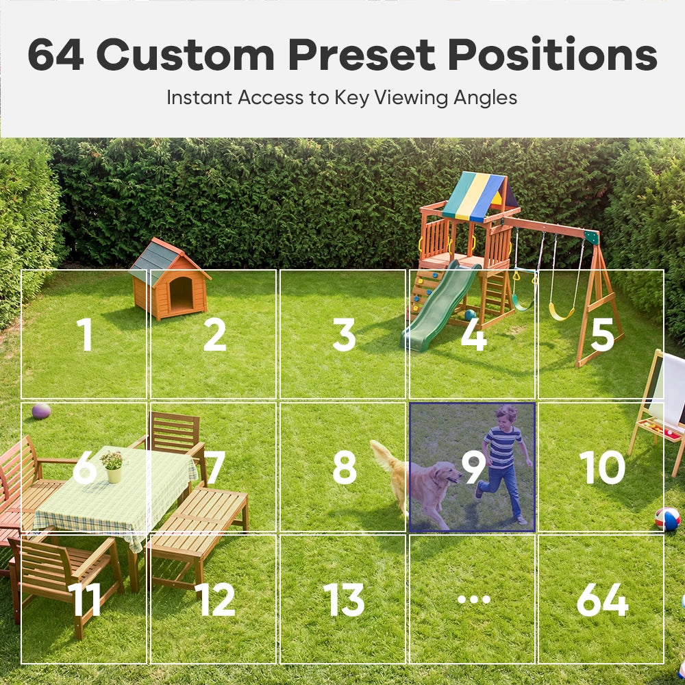 SANNCE 5MP PoE CCTV System | 4CH H.265 NVR, 5MP PT Cameras, Color Night Vision, Two‑Way Audio