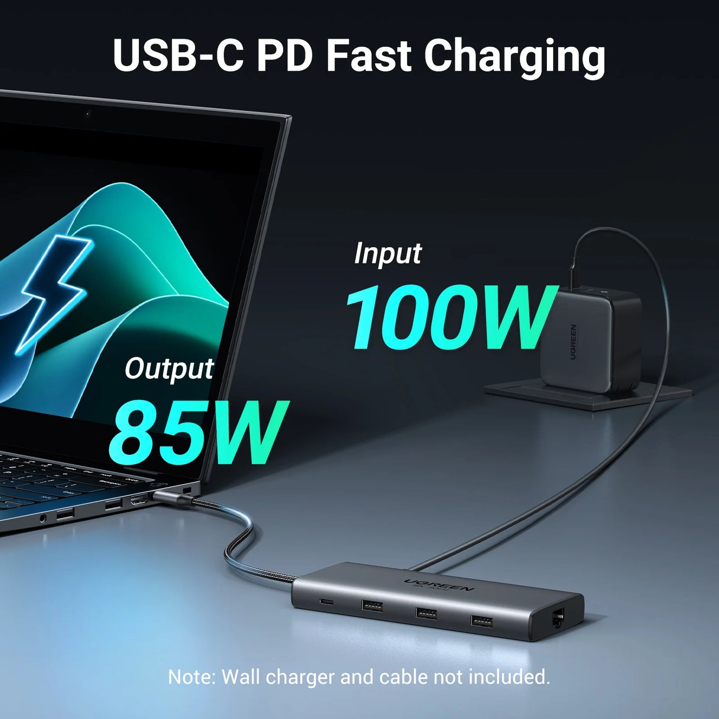 UGREEN 10‑in‑1 Dual HDMI USB‑C Hub with 8K & 4K Output, Gigabit Ethernet, USB 3.0, PD100W