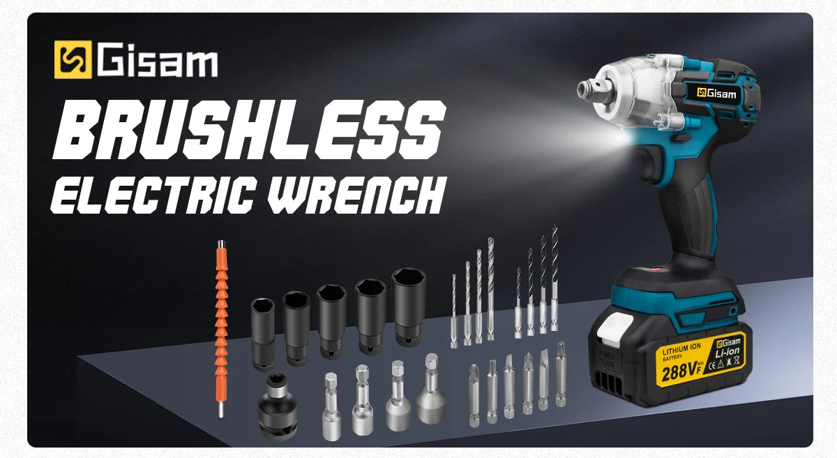 Gisam 320N.m Brushless Impact Wrench 1/2"