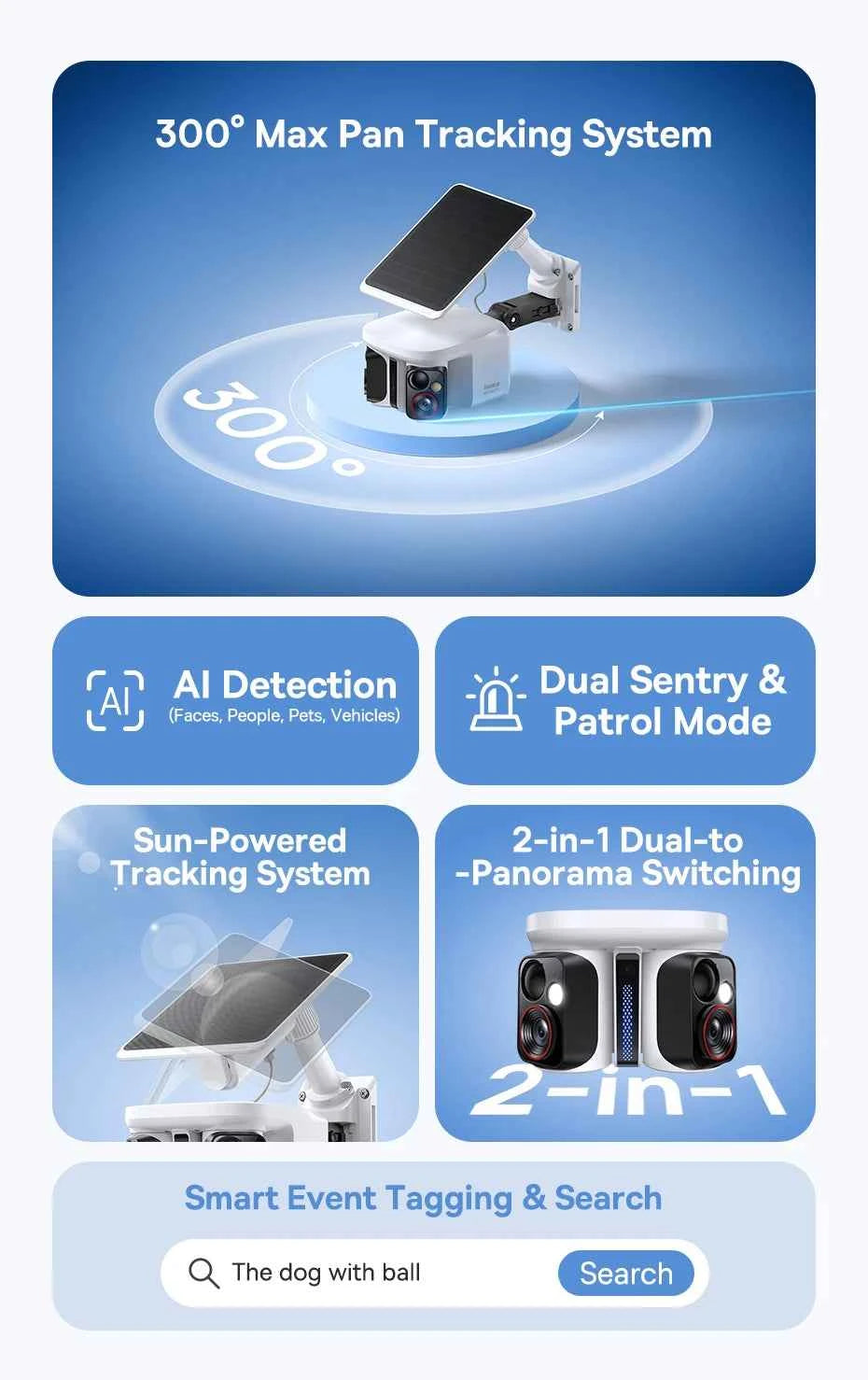 Baseus Security X1 Pro Outdoor Dual Camera Wireless 3K Camera Solar Panel Face Recognition Smart AI Tracking Security Camera - Limetastore