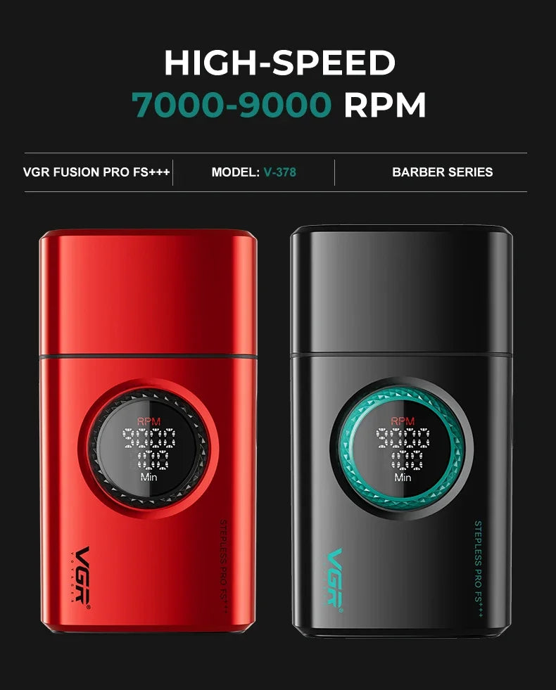 VGR Razor Electric Shaver Professional Beard Trimmer Rechargeable Trimmer 9000 RPM Razor Digital Display Shaver for Man V-378
