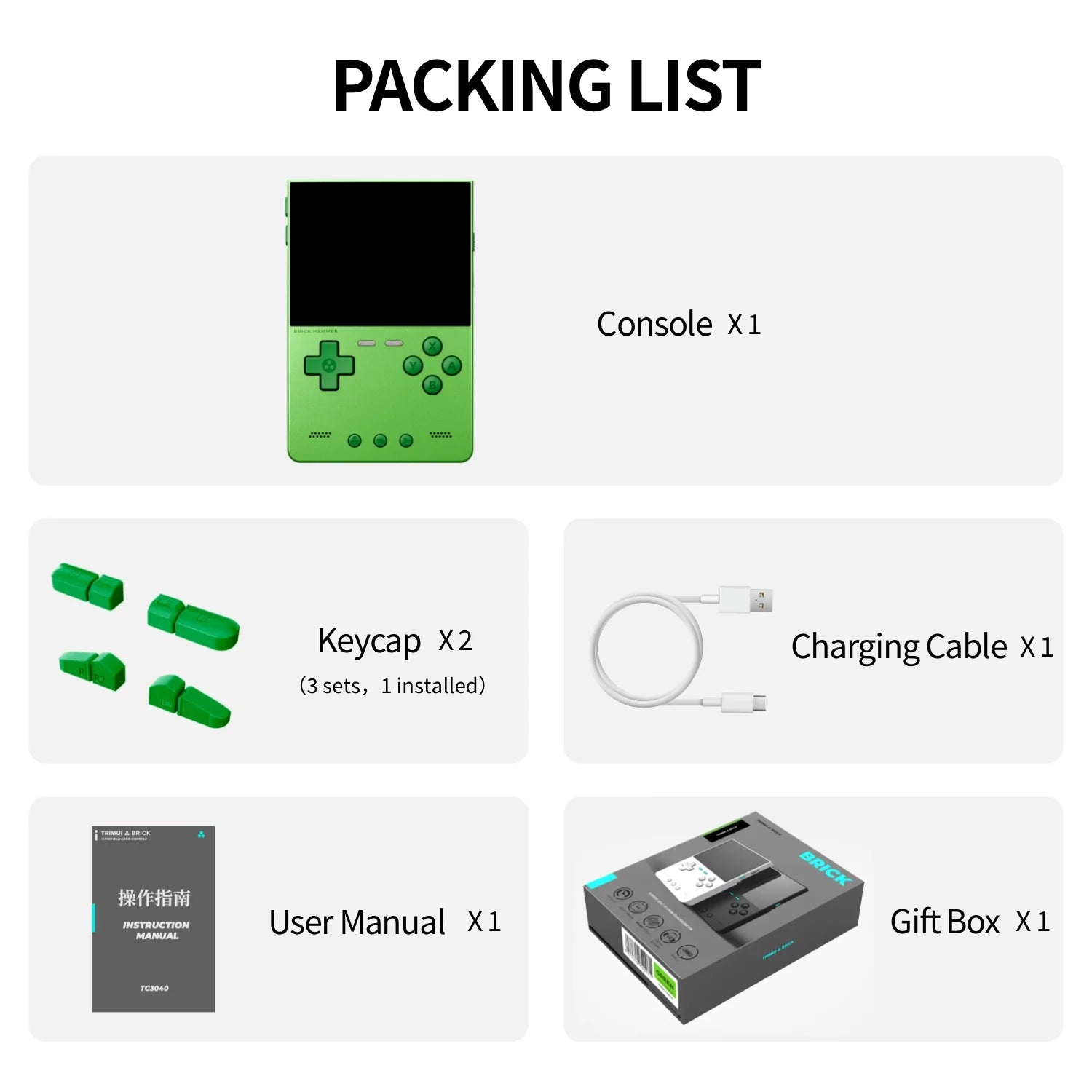 TRIMUI Brick Hammer Portable Handheld Game Player CNC Full Metal 3.2'' IPS Screen Retro Games Linux System Video Gaming Device - Limetastore