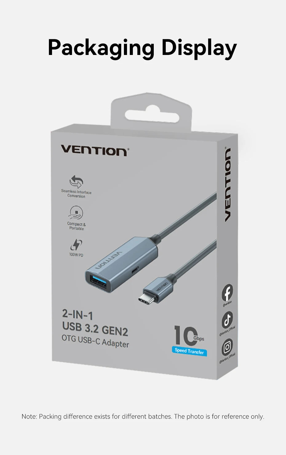 USB 3.2 OTG Adapter – USB‑C to USB‑A, 10Gbps