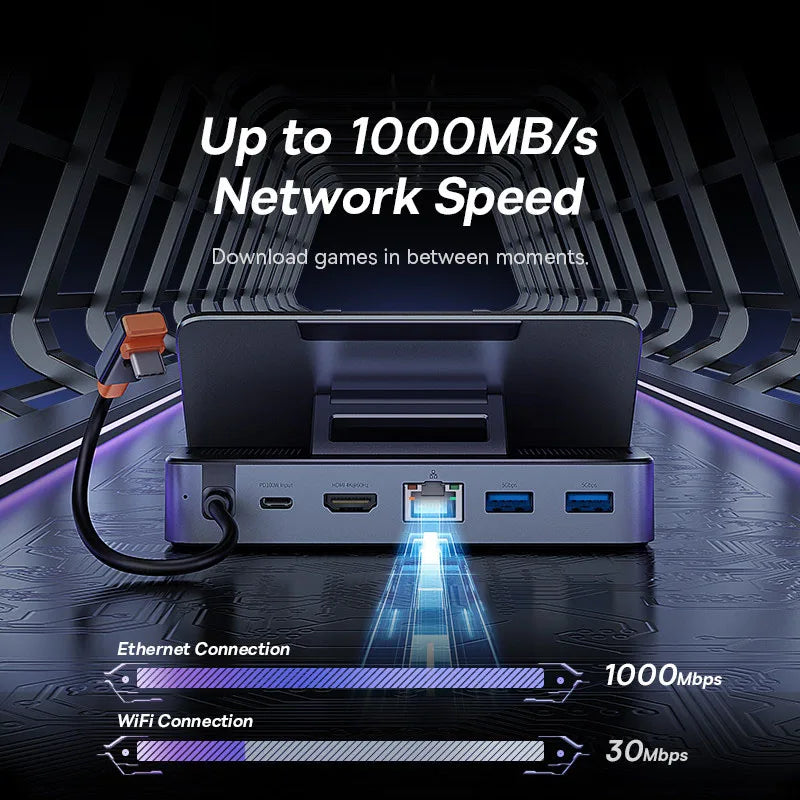 Baseus 6‑in‑1 USB‑C Docking Station | HDMI 4K@60Hz, RJ45, USB 3.0, PD 100W
