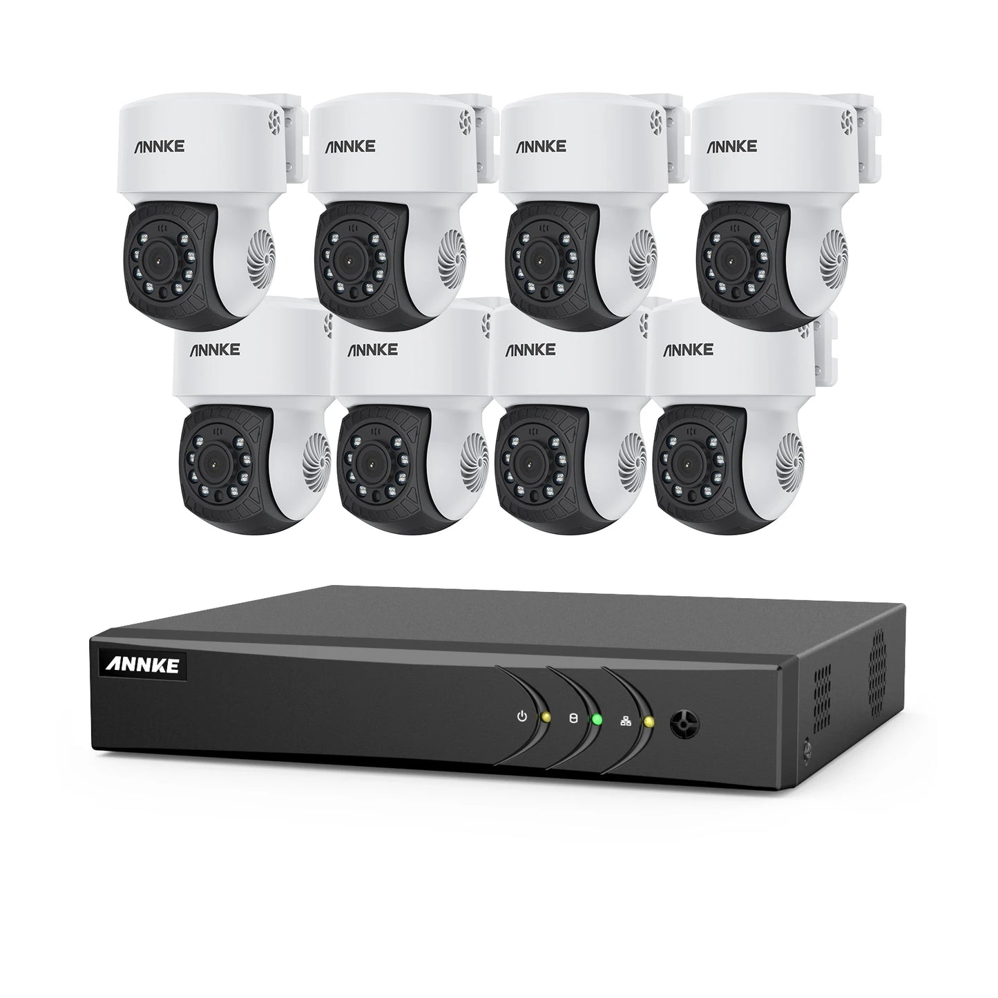 ANNKE 1080P CCTV System | 8CH 5MP DVR, 8× IP65 Ball Cameras, Human Detection