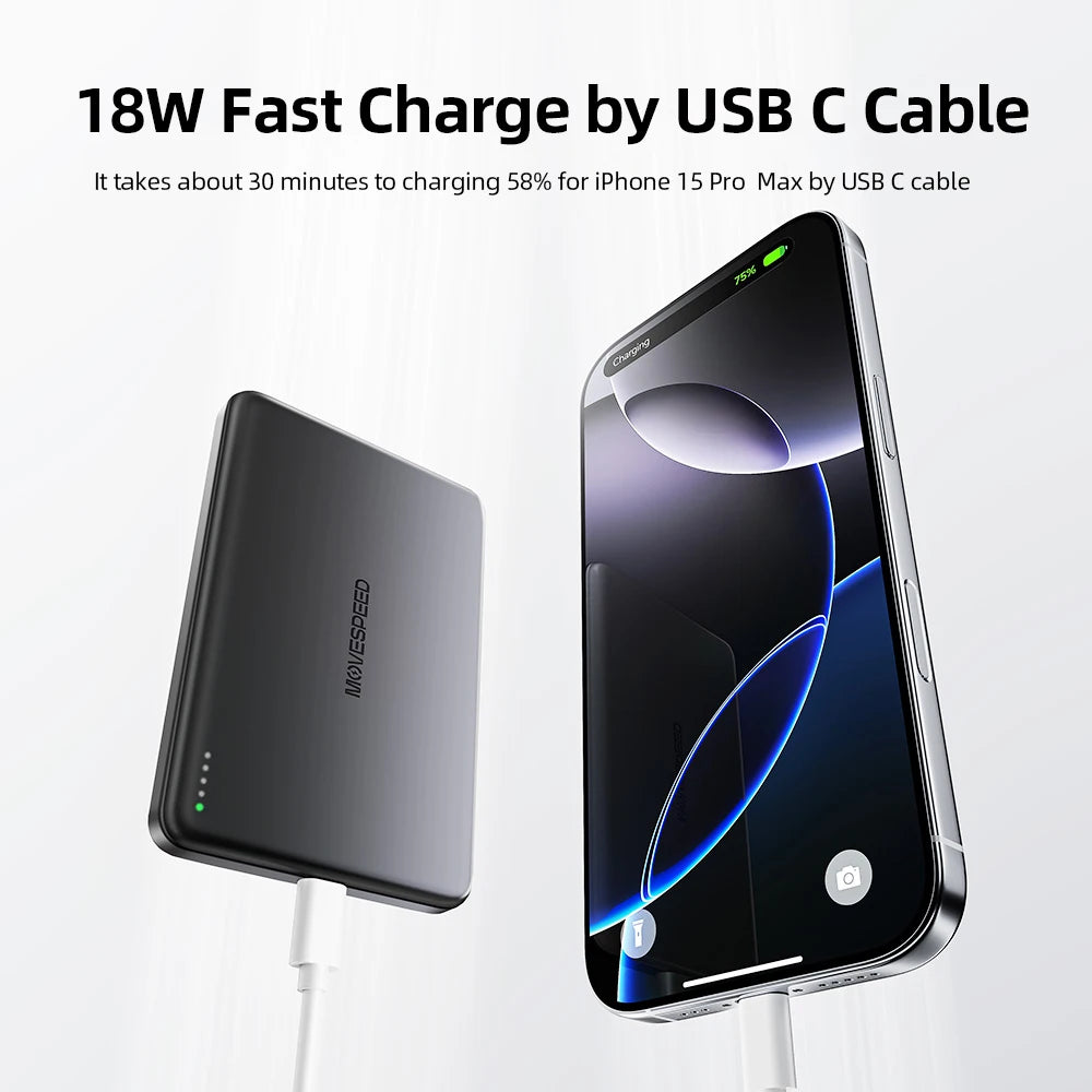 MOVESPEED Semi-Solid Battery Power Bank 5000mAh MagSafe Magnetic