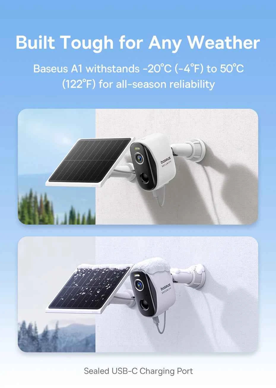 Baseus Security Protection N1 Plus 2K Outdoor Camera Wireless Home Camera Night Vision Color and Alarm 16TB Expandable 2-Cam Kit - Limetastore